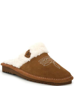 �A���A�g ���f�B�[�X �V���[�Y �T���_�� �X�G�[�h Ariat Women's Jackie Square Toe Suede Slippers Chestnut