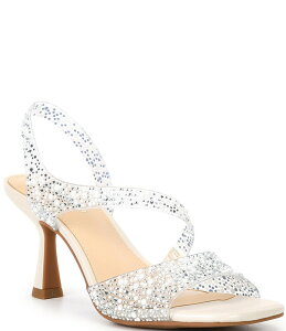 yz AbNX}[ fB[X T_ V[Y SuttonTwo Clear Rhinestone & Pearl Dress Sandals Cloud White