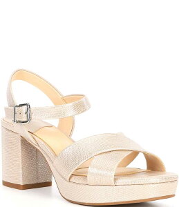 �A���b�N�X�}���[ ���f�B�[�X �V���[�Y �T���_�� �v���b�g�t�H�[�� ���U�[ Alex Marie Anette Lizard Embossed Leather Cross Band Platform Sandals Natural Pearl �p�[��