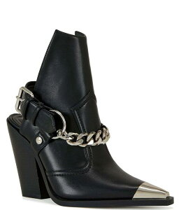 �A�U���A ���� ���f�B�[�X �V���[�Y �u�[�c�E���C���u�[�c �A���N�� �L���b�v �u�[�c Azalea Wang Wade Chain Harness Back Strap Capped Pointed Toe Ankle Booties Black �u���b�N