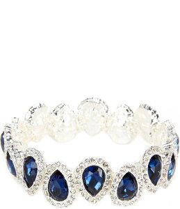 �Z�U���k ���f�B�[�X �A�N�Z�T���[ �u���X���b�g�E�o���O���E�A���N���b�g Cezanne Pave Pear Crystal Stretch Bracelet Montana Blue �u���[