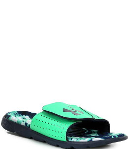 yz A_[A[}[ Y T_ V[Y Men's Ignite Pro Graphic Slides Midnight Navy/Vapor Green/Midnight Navy