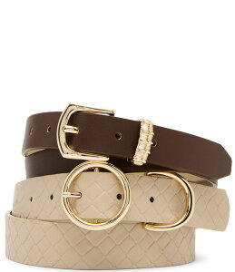 fB[Y fB[X ANZT[ xg Dillard's 1.18 Woven & 0.98 Textured Keeper 2 For 1 Belt Chocolate `R[g