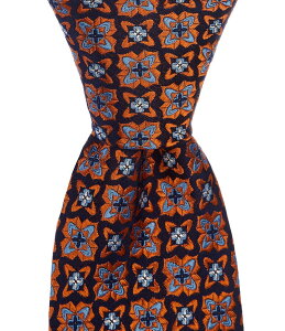 ���E���h�g�D���[�A���h���[�N �����Y �A�N�Z�T���[ �l�N�^�C �V���N Roundtree & Yorke Mays Stars Medallion 3 3/8 Woven Silk Tie Orange �I�����W