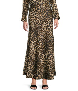 AgjI [j fB[X {gX XJ[g Leopard Antonio Melani Animal Printed Bella Satin Coordinating Maxi Skirt
