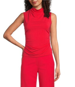 �A���b�N�X�}���[ ���f�B�[�X �g�b�v�X �V���c �h���[�v �m�[�X���[�u �u���E�X Alex Marie Wendy Draped Cowl Neck Sleeveless Blouse Rouge