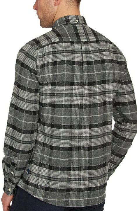 20341円 2021特集 バーブァー メンズ シャツ トップス Coll Tailored Fit Plaid Thermo-Tech Button-Down Shirt GREY MARL