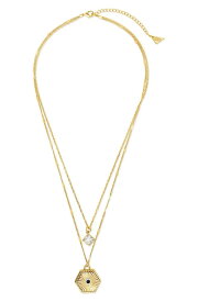 スターリングフォーエバー レディース ネックレス・チョーカー・ペンダントトップ アクセサリー Elizabeth CZ Pendant Layered Necklace GOLD