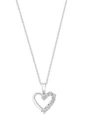 エフィー レディース ネックレス・チョーカー・ペンダントトップ アクセサリー Sterling Silver Diamond Heart Pendant Necklace - 0.10 ctw WHITE