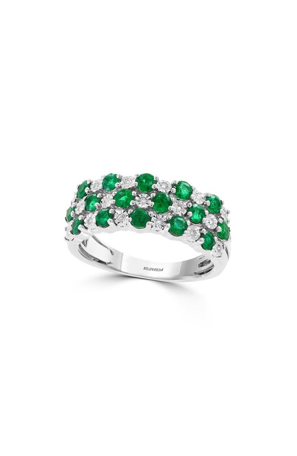 超特価 エフィー レディース リング アクセサリー 14-Karat White Gold Emerald  Diamond Ring GREEN