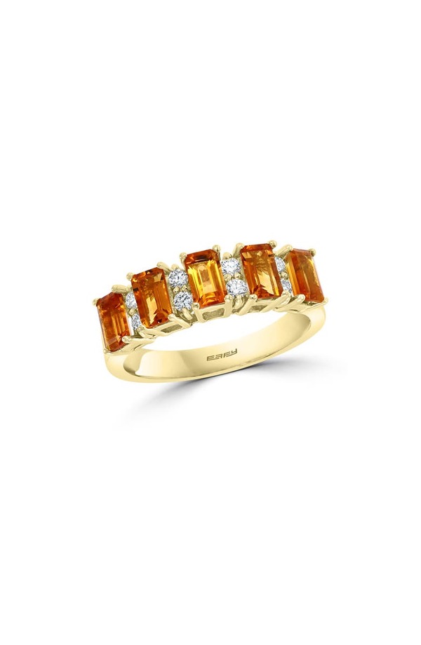  エフィー レディース リング アクセサリー 14K Yellow Gold Diamond Citrine Ring Size 0.19ct. ORANGE