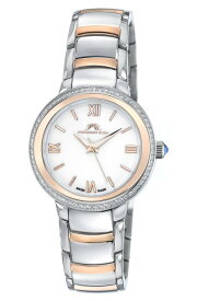 【送料無料】 ポルサモンブリュー メンズ 腕時計 アクセサリー Luna White Topaz Bracelet Watch, 34mm SILVER & ROSE