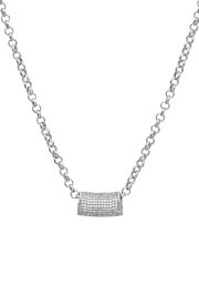 【送料無料】 ディーンダビットソン レディース ネックレス・チョーカー・ペンダントトップ アクセサリー Signature Pave Tube Necklace WHITE TOPAZ/SILVER