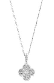 【送料無料】 エフィー レディース ネックレス・チョーカー・ペンダントトップ アクセサリー Sterling Silver Diamond Quatrefoil Pendant Necklace - 0.47ct. SILVER