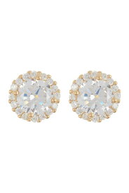 アドニア レディース ピアス・イヤリング アクセサリー 14K Gold Vermeil Swarovski Crystal Halo Stud Earrings YELLOW