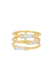 【送料無料】 コベット レディース 指輪 アクセサリー Baguette Crystal Faux Stack Ring GOLD