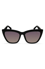 【送料無料】 ケネスコール レディース サングラス・アイウェア アクセサリー 56mm Cat Eye Sunglasses MATTE BLACK / SMOKE TAN