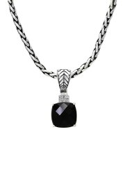 【送料無料】 エフィー レディース ネックレス・チョーカー・ペンダントトップ アクセサリー 925 Sterling Silver Onyx & Diamond Pendant Necklace - 4.93 ctw BLACK