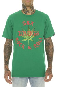 yz Jg Iu CfBrWAeB Y TVc gbvX Sex Drugs & Rock 'n' Roll Cotton Graphic T-Shirt KELLY GREEN