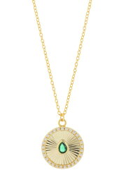 【送料無料】 アルジェントヴィーヴォ レディース ネックレス・チョーカー・ペンダントトップ アクセサリー CZ Embellished Disc Pendant Necklace GOLD