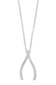 【送料無料】 エフィー レディース ネックレス・チョーカー・ペンダントトップ アクセサリー 14K White Gold Diamond Wishbone Pendant Necklace - 0.11ct. WHITE GOLD
