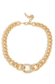 【送料無料】 ターシャ レディース ネックレス・チョーカー・ペンダントトップ アクセサリー Pave Crystal Link Curb Chain Collar Necklace GOLD
