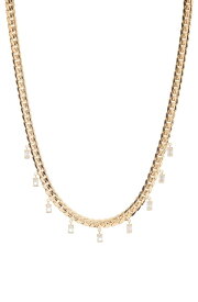 【送料無料】 ナディール レディース ネックレス・チョーカー・ペンダントトップ アクセサリー Zoe Shaky Cubic Zirconia Charm Curb Chain Collar Necklace GOLD