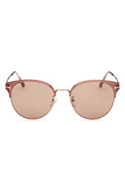 【送料無料】 トム・フォード レディース サングラス・アイウェア アクセサリー 62mm Round Cat Eye Sunglasses SHINY PINK / BROWN