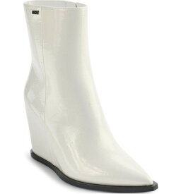 【送料無料】 ダナ キャラン ニューヨーク レディース ブーツ・レインブーツ シューズ Iris Pointed Toe Wedge Bootie WHITE