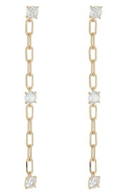 【送料無料】 ナディール レディース ピアス・イヤリング アクセサリー Zoe CZ Linear Chain Drop Earrings GOLD