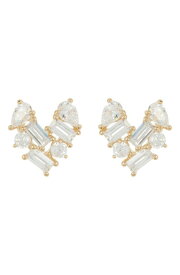 【送料無料】 ナディール レディース ピアス・イヤリング アクセサリー Cluster CZ Heart Stud Earrings GOLD