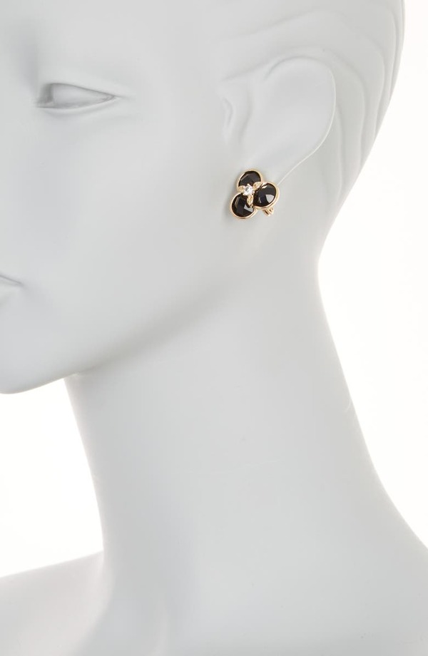 【送料無料】 アンクライン レディース ピアス・イヤリング アクセサリー Flower Button Stud Earrings GOLD/ JET/  CRYSTAL | ReVida 楽天市場店