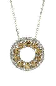 【送料無料】 スージレビアン レディース ネックレス・チョーカー・ペンダントトップ アクセサリー Sterling Silver Sapphire Circle Diamond Accent Pendant Necklace - 0.02 ctw YELLOW