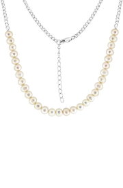 【送料無料】 エフィー レディース ネックレス・チョーカー・ペンダントトップ アクセサリー Sterling Silver Freshwater Pearl Necklace WHITE