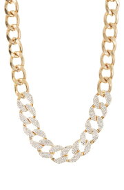 【送料無料】 ターシャ レディース ネックレス・チョーカー・ペンダントトップ アクセサリー Pave Crystal Curb Chain Necklace GOLD
