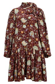 【送料無料】 ウラ・ジョンソン レディース ワンピース トップス Lula Floral Long Sleeve Silk Dress HELIOTROPE