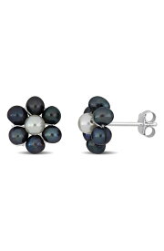 【送料無料】 デルマー レディース ピアス・イヤリング アクセサリー Floral Cultured Pearl Stud Earrings BLACK
