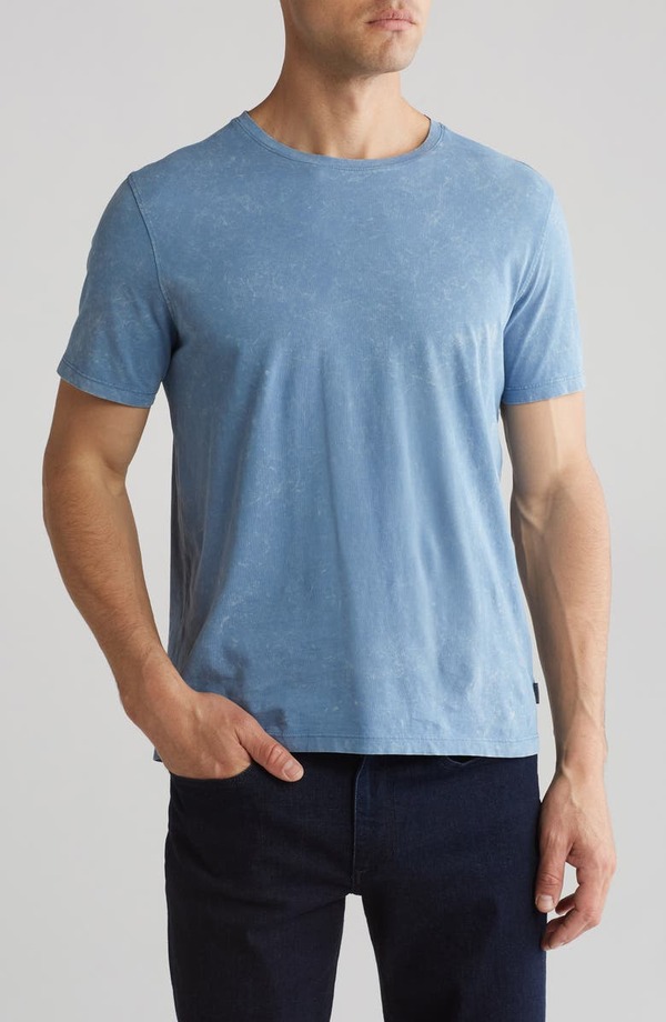 【送料無料】 ジョンバルベイトス メンズ Tシャツ トップス Marble Wash Cotton Crewneck T-Shirt DUTCH BLUE：ReVida