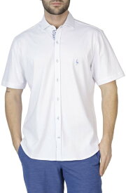 【送料無料】 テーラーバード メンズ シャツ トップス Getaway Solid Knit Short Sleeve Shirt WHITE DOVE