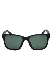 【送料無料】 ケネスコール メンズ サングラス・アイウェア アクセサリー 57mm Rectangular Sunglasses MATTE BLACK / GREEN