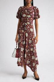 【送料無料】 ウラ・ジョンソン レディース ワンピース トップス Heleen Floral Silk Dress HELIOTROPE