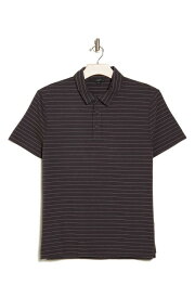 【送料無料】 ヴィンス メンズ ポロシャツ トップス Garment Dyed Fleck Stripe Polo WASHED BLACK