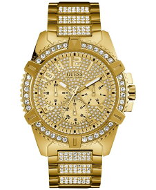 ゲス レディース 腕時計 アクセサリー Men's Crystal Gold-Tone Stainless Steel Bracelet Watch 46mm U0799G2 Gold
