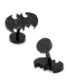 カフリンクス メンズ カフスボタン アクセサリー Stainless Steel Pave Crystal Batman Cufflinks Black