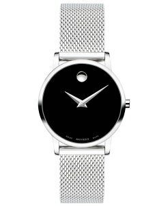 oh fB[X ANZT[ rv bV TVc Movado Women's Swiss Museum Classic Stainless Steel Mesh Bracelet Watch 28mm Black ubN