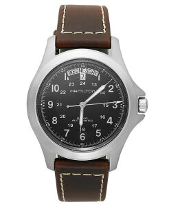 n~g Y ANZT[ rv U[ Hamilton Watch Men's Swiss Automatic Khaki King Brown Leather Strap 40mm H64455533 Brown uE