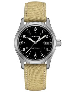 ハミルトン レディース 腕時計 アクセサリー Unisex Swiss Mechanical Khaki Field Khaki Canvas Strap Watch 38mm Beige
