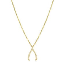 ゾエレフ レディース ネックレス・チョーカー・ペンダントトップ アクセサリー Diamond 14K Gold Wishbone Necklace Gold