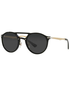 �y���\�� �����Y �A�N�Z�T���[ �T���O���X�E�A�C�E�F�A Persol Unisex Polarized Sunglasses PO3264S 50 Black Gold-Tone �u���b�N