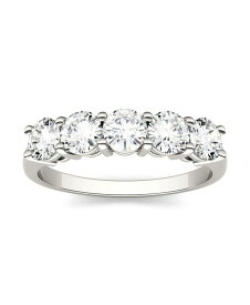 チャールズ アンド コルバード レディース リング アクセサリー Moissanite Five Stone Band 1-1/6 ct. t.w. Diamond Equivalent in 14k White Gold White Gold